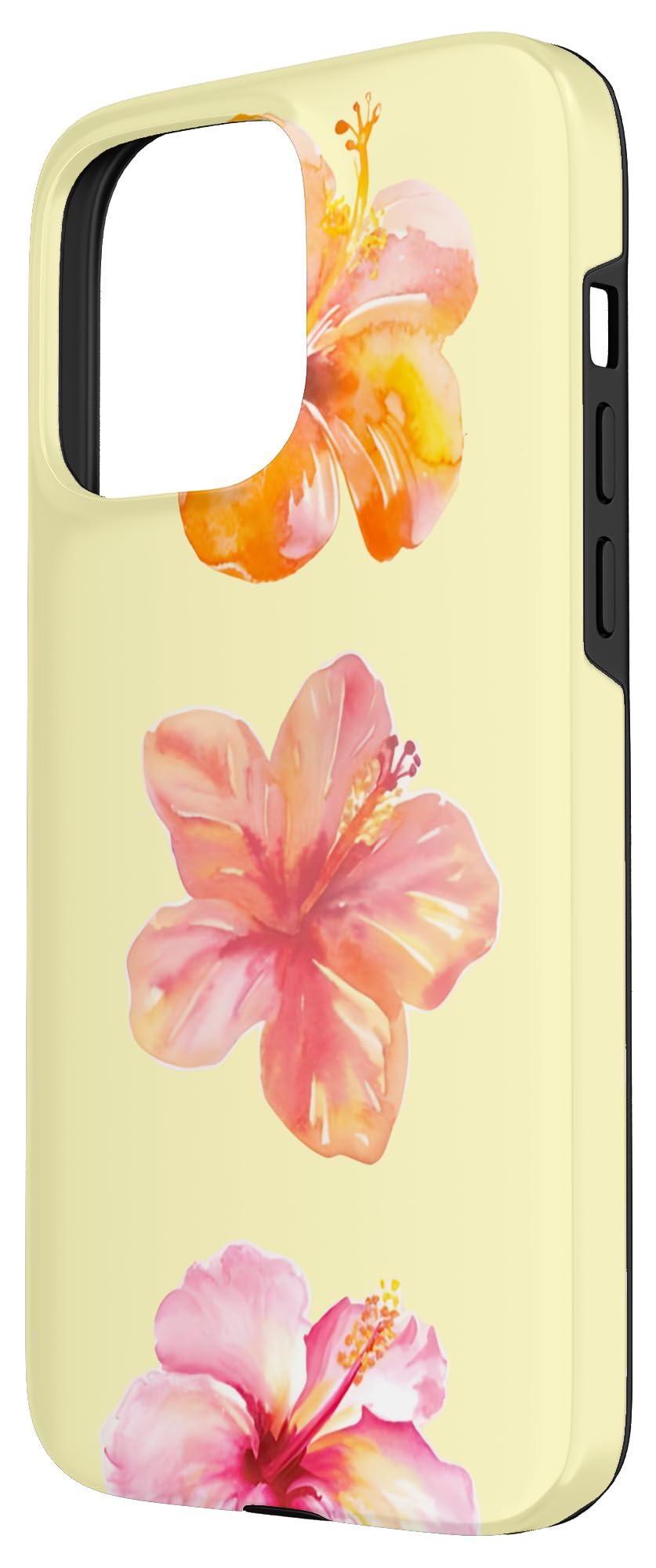 Coquette Girly Hibiscus Summer Hawaiian Butter Yellow Case For Iphone 15 Pro Max